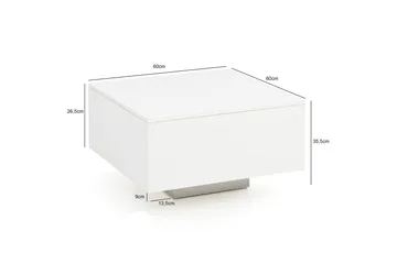 Golnick Soffbord 60 cm med Förvaring - Vit - Möbler - Bord & matgrupp - Soffbord