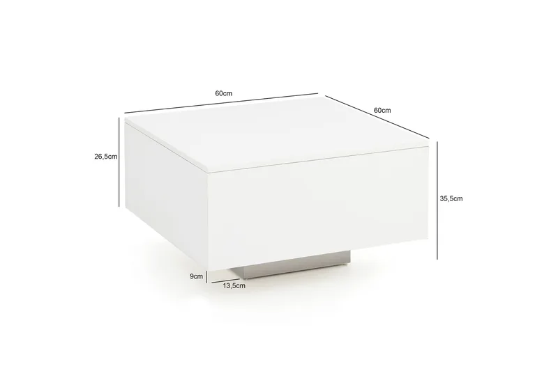 Golnick Soffbord 60 cm med Förvaring - Vit - Möbler - Bord & matgrupp - Soffbord