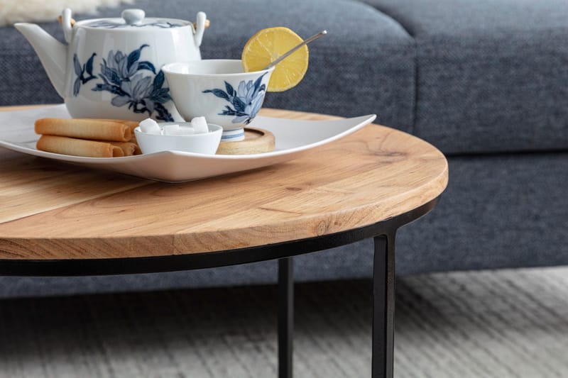 Gorizia Soffbord 60 cm Runt - Akacia/Svart - Möbler - Bord & matgrupp - Soffbord