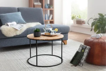 Gorizia Soffbord 60 cm Runt - Akacia/Svart - Möbler - Bord & matgrupp - Soffbord