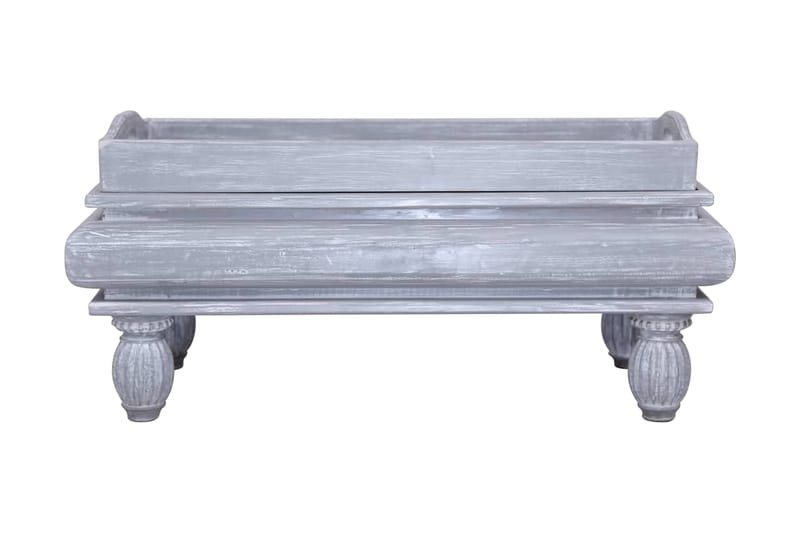 Soffbord grå 90x50x40 cm massivt mahognyträ - Grå - Soffbord