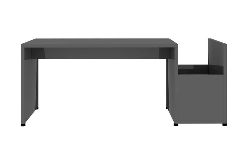 Soffbord grå högglans 90x45x35 cm spånskiva - Grå - Soffbord