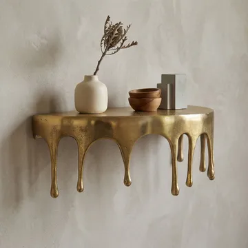 Grelan Vägghylla 35 cm i aluminium med droppdesign - guld - Möbler - Bord & matgrupp - Soffbord - Kistbord