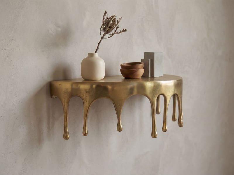 Grelan Vägghylla 35 cm i aluminium med droppdesign - guld - Möbler - Bord & matgrupp - Soffbord - Kistbord