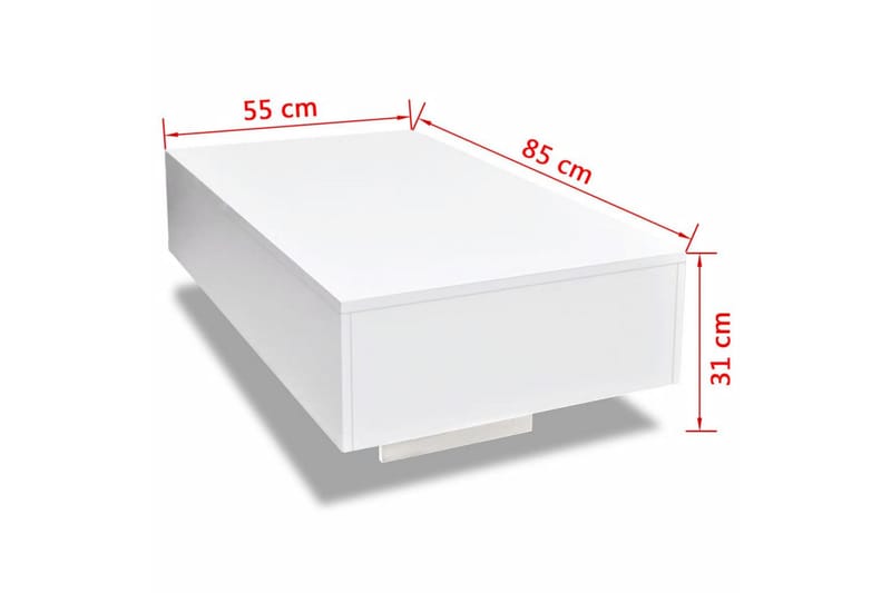 Soffbord högglans vit - Vit - Soffbord