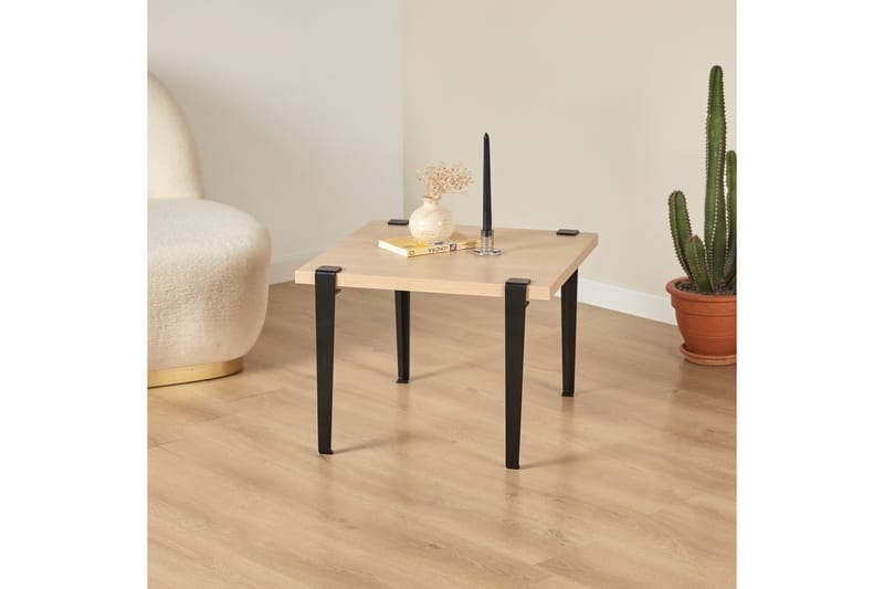 Soffbord Halicheron 60x60 cm Brun/Svart - Hanah Home - Möbler - Bord & matgrupp - Soffbord
