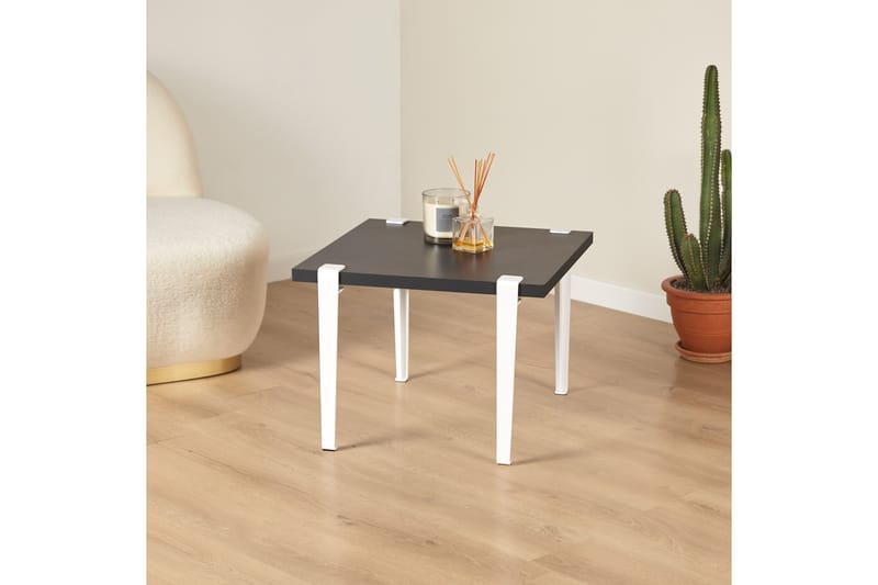 Soffbord Halicheron 60x60 cm Svart/Vit - Hanah Home - Möbler - Bord & matgrupp - Soffbord