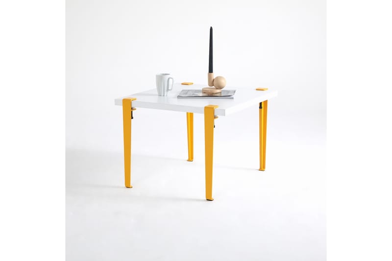 Soffbord Halicheron 60x60 cm Vit/Gul - Hanah Home - Möbler - Bord & matgrupp - Soffbord