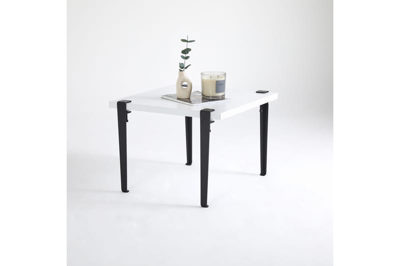 Soffbord Halicheron 60x60 cm Vit/Svart - Hanah Home - Möbler - Bord & matgrupp - Soffbord