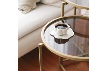 Hardinwre Satsbord 50 cm Runt 2-pack - Rökfärgat/Guld - Möbler - Bord & matgrupp - Soffbord