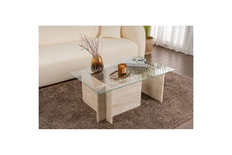 Soffbord Haruto Travertin - Travertin - Möbler - Bord & matgrupp - Soffbord