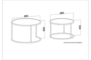 Hejde Satsbord 80 cm Runt 2 Bord - Ljusbrun/Svart - Möbler - Bord & matgrupp - Soffbord