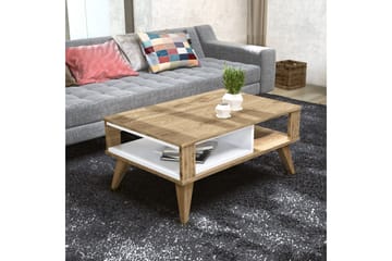 Hejde Soffbord 90 cm med Förvaring Hylla - Brun/Vit - Möbler - Bord & matgrupp - Soffbord