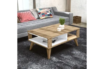 Hejde Soffbord 90 cm med Förvaring Hylla - Brun/Vit - Möbler - Bord & matgrupp - Soffbord - Soffbord med förvaring