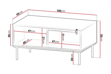 Soffbord Hollander 100 cm - Svart/Guld - Möbler - Bord & matgrupp - Soffbord
