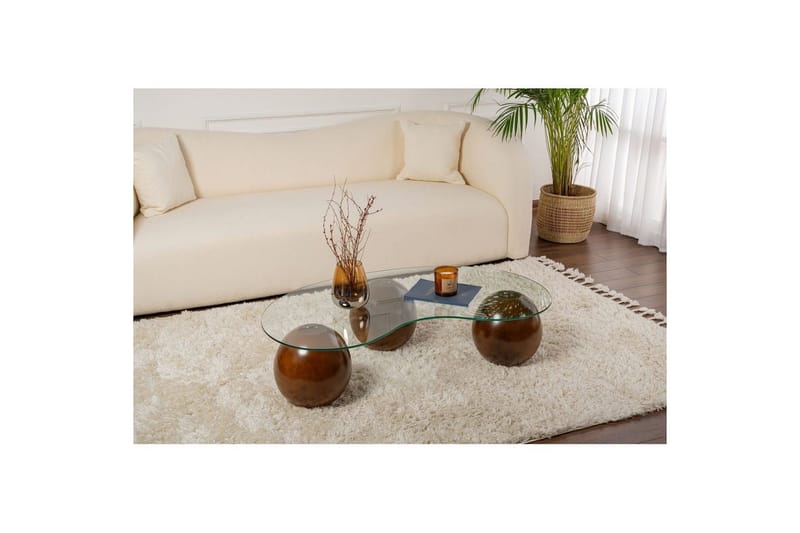 Soffbord Homitis Soffbord Jaromere Valnöt / Transparent Medium Colored Wood,Flerfärgad - Möbler - Bord & matgrupp - Soffbord