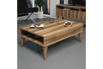 Hoptrup Soffbord 90 cm med Förvaring Hylla - Valnötsbrun - Möbler - Bord & matgrupp - Soffbord - Soffbord med förvaring