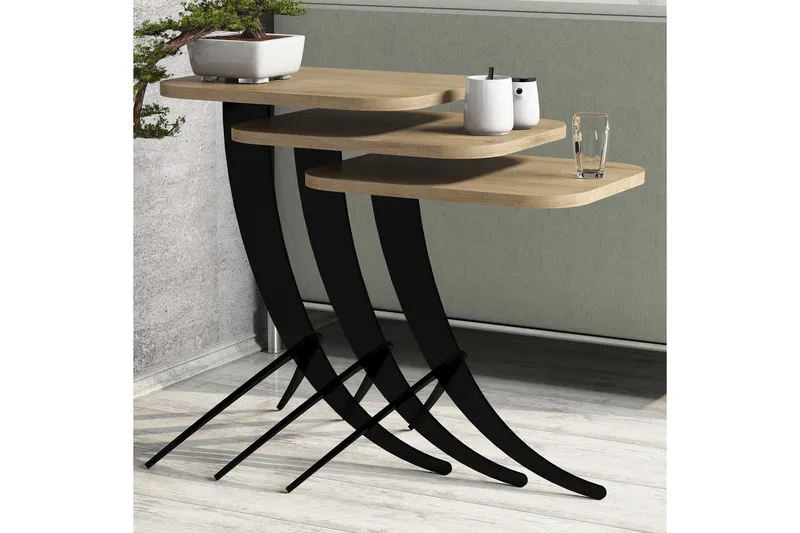 Hovdane Satsbord 45 cm 3 Bord, Brun