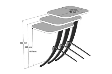 Hovdane Satsbord 45 cm 3 Bord - Brun - Möbler - Bord & matgrupp - Soffbord