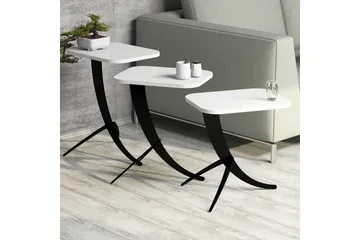 Hovdane Satsbord 45 cm 3 Bord - Vit/Svart - Möbler - Bord & matgrupp - Soffbord