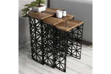 Hovdane Satsbord 46 cm Halvcirkel 3 Bord - Mörkbrun/Svart - Möbler - Bord & matgrupp - Soffbord