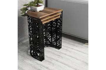 Hovdane Satsbord 46 cm Halvcirkel 3 Bord - Mörkbrun/Svart - Möbler - Bord & matgrupp - Soffbord