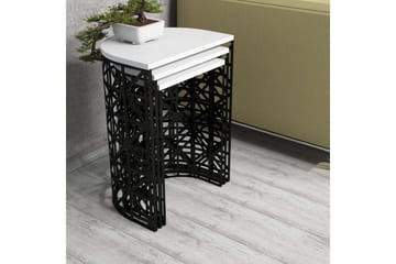 Hovdane Satsbord 46 cm Halvcirkel 3 Bord - Vit/Svart - Möbler - Bord & matgrupp - Soffbord