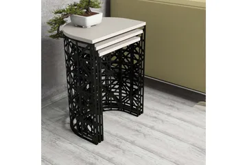 Hovdane Satsbord 46 cm Halvcirkel 3 Bord - Vit/Svart - Möbler - Bord & matgrupp - Soffbord