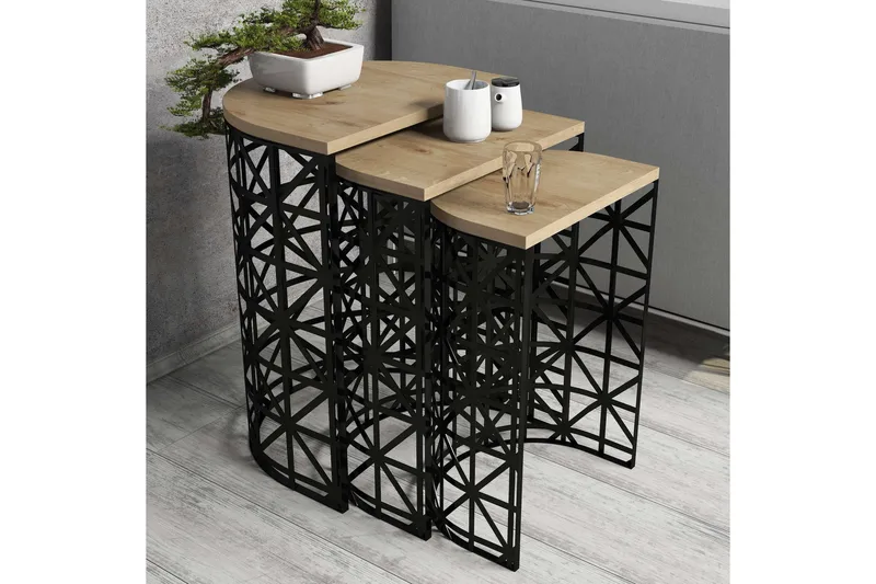 Hovdane Satsbord 46 cm Halvcirkel 3 Bord - Möbler - Bord & matgrupp - Soffbord