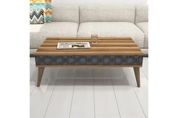 Hovdane Soffbord 105 cm med Förvaring Hylla Kedjemönster - Brun - Möbler - Bord & matgrupp - Soffbord - Soffbord med förvaring