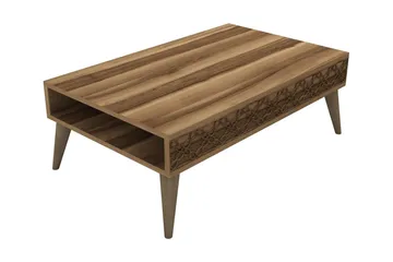 Hovdane Soffbord 105 cm med Förvaring Hylla Kedjemönster - Mörkbrun - Möbler - Bord & matgrupp - Soffbord - Soffbord med förvaring