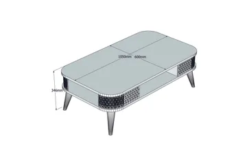 Hovdane Soffbord 105 cm med Förvaring Hylla Runda Hörn - Ljusbrun - Möbler - Bord & matgrupp - Soffbord - Soffbord med förvaring