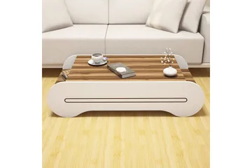 Hovdane Soffbord 120 cm med Förvaring Hylla - Brun/Vit - Möbler - Bord & matgrupp - Soffbord - Soffbord med förvaring