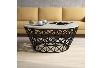 Hovdane Soffbord 90 cm Runt Avsmalnande - Krämvit/Svart - Möbler - Bord & matgrupp - Soffbord