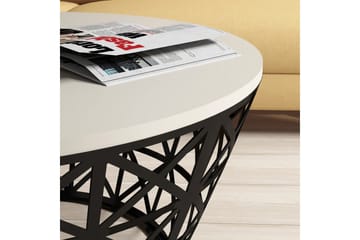 Hovdane Soffbord 90 cm Runt Avsmalnande - Krämvit/Svart - Möbler - Bord & matgrupp - Soffbord