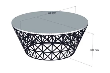 Hovdane Soffbord 90 cm Runt Avsmalnande - Krämvit/Svart - Möbler - Bord & matgrupp - Soffbord