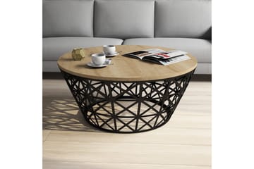 Hovdane Soffbord 90 cm Runt Avsmalnande - Ljusbrun/Svart - Möbler - Bord & matgrupp - Soffbord