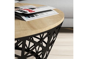 Hovdane Soffbord 90 cm Runt Avsmalnande - Ljusbrun/Svart - Möbler - Bord & matgrupp - Soffbord