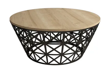 Hovdane Soffbord 90 cm Runt Avsmalnande - Ljusbrun/Svart - Möbler - Bord & matgrupp - Soffbord