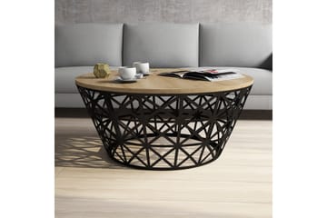 Hovdane Soffbord 90 cm Runt Avsmalnande - Ljusbrun/Svart - Möbler - Bord & matgrupp - Soffbord