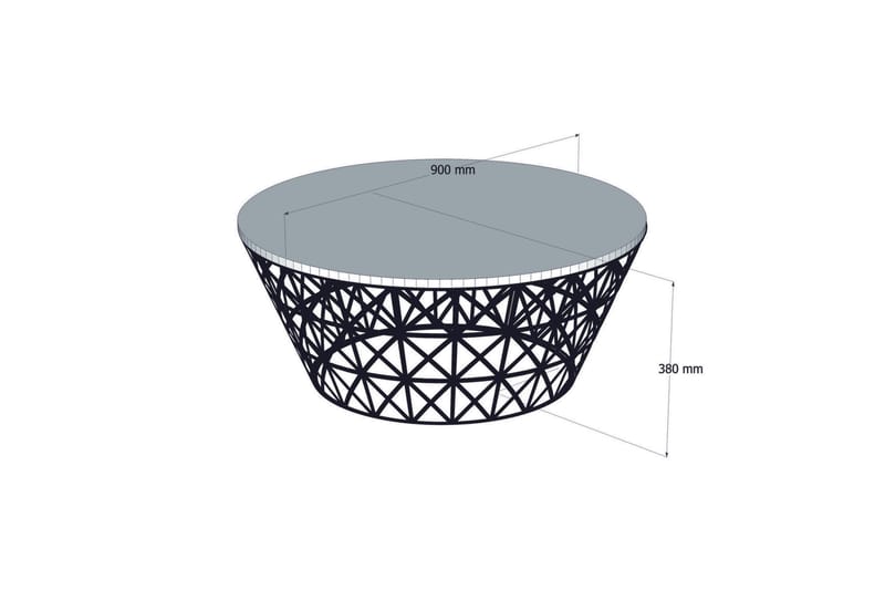 Hovdane Soffbord 90 cm Runt Avsmalnande - Valnötsbrun/Svart - Möbler - Bord & matgrupp - Soffbord