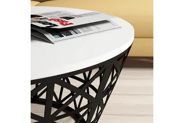 Hovdane Soffbord 90 cm Runt Avsmalnande - Vit/Svart - Möbler - Bord & matgrupp - Soffbord