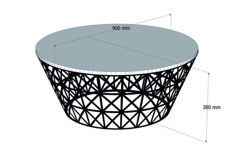 Hovdane Soffbord 90 cm Runt Avsmalnande - Vit/Svart - Möbler - Bord & matgrupp - Soffbord