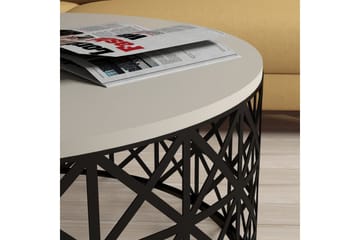 Hovdane Soffbord 90 cm Runt - Krämvit/Svart - Möbler - Bord & matgrupp - Soffbord