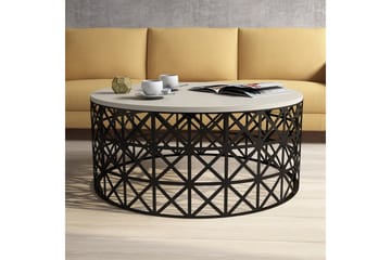 Hovdane Soffbord 90 cm Runt - Krämvit/Svart - Möbler - Bord & matgrupp - Soffbord