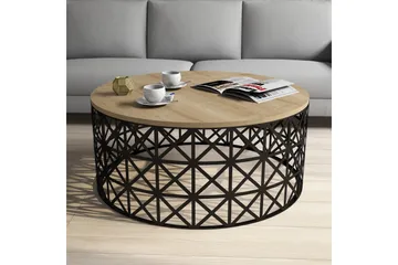 Hovdane Soffbord 90 cm Runt - Ljusbrun/Svart - Möbler - Bord & matgrupp - Soffbord