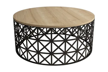 Hovdane Soffbord 90 cm Runt - Ljusbrun/Svart - Möbler - Bord & matgrupp - Soffbord