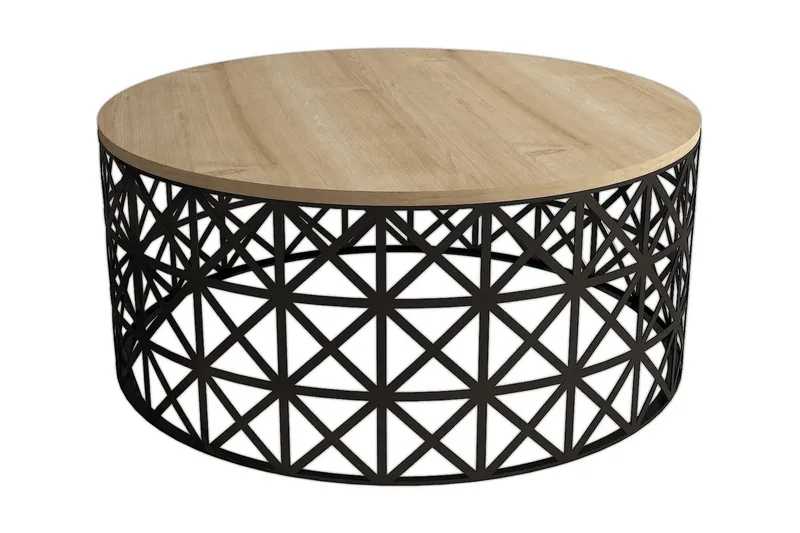 Hovdane Soffbord 90 cm Runt - Ljusbrun/Svart - Möbler - Bord & matgrupp - Soffbord