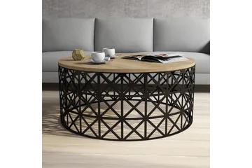 Hovdane Soffbord 90 cm Runt - Ljusbrun/Svart - Möbler - Bord & matgrupp - Soffbord