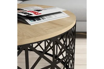 Hovdane Soffbord 90 cm Runt - Ljusbrun/Svart - Möbler - Bord & matgrupp - Soffbord